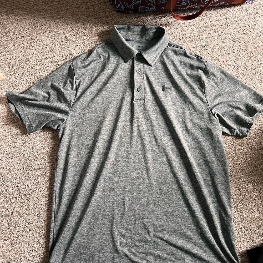 Men’s Under Armour Gray Golf Polo